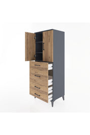 Hyperion Dolap 3 Raflı 4 Çekmeceli 2 Kapaklı 60x44x163 - S53M025V6B