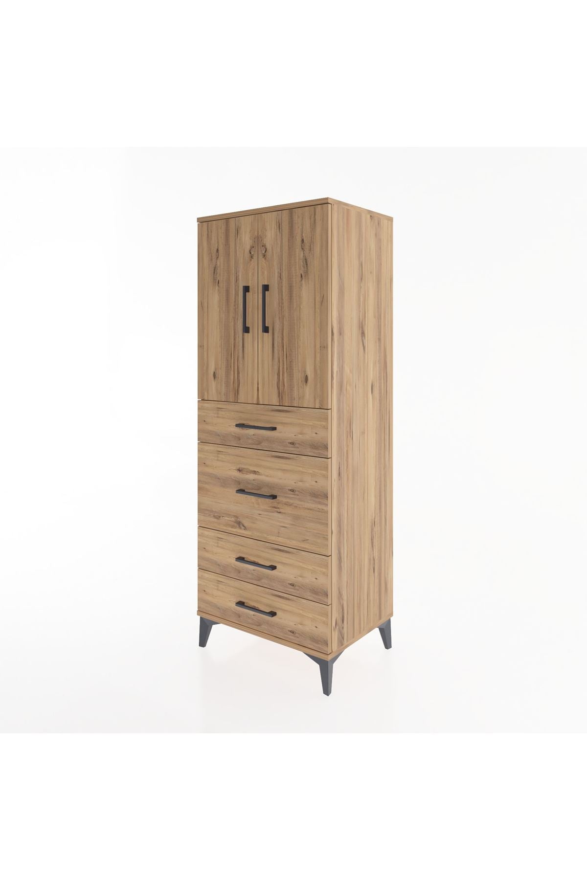 Hyperion Dolap 3 Raflı 4 Çekmeceli 2 Kapaklı 60x44x163 - S53M025V9B