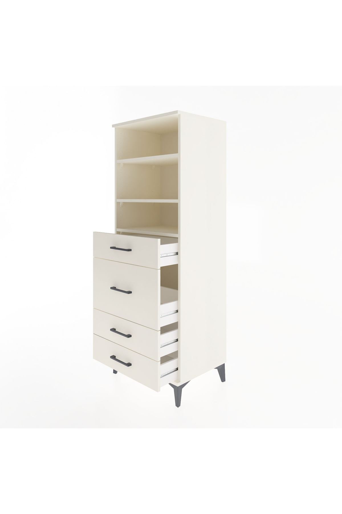 Hyperion Dolap 3 Raflı 4 Çekmeceli 60x44x163 - S53M026V1B