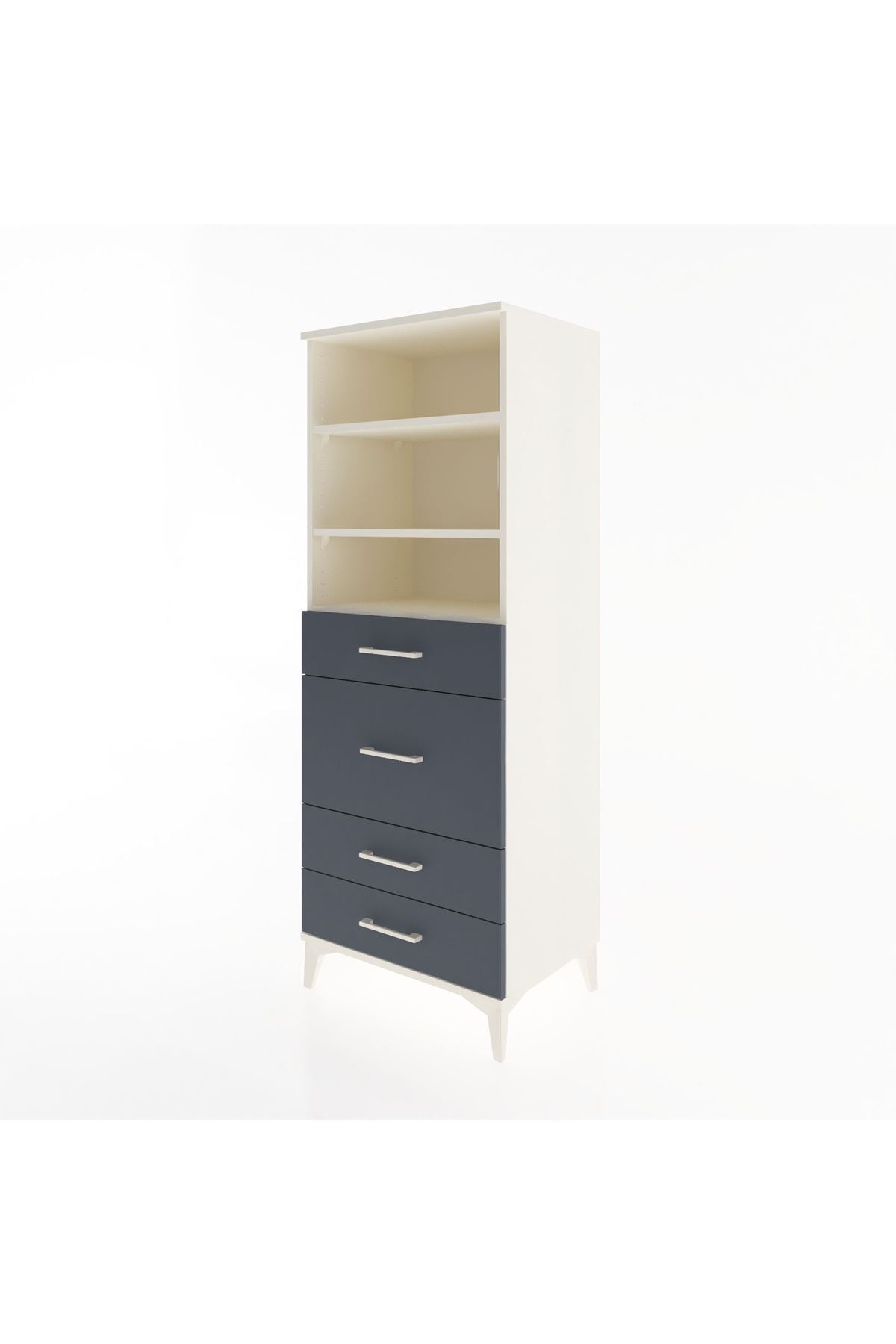 Hyperion Dolap 3 Raflı 4 Çekmeceli 60x44x163 - S53M026V2B