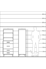 Hyperion Dolap 3 Raflı 4 Çekmeceli 60x44x163 - S53M026V2B