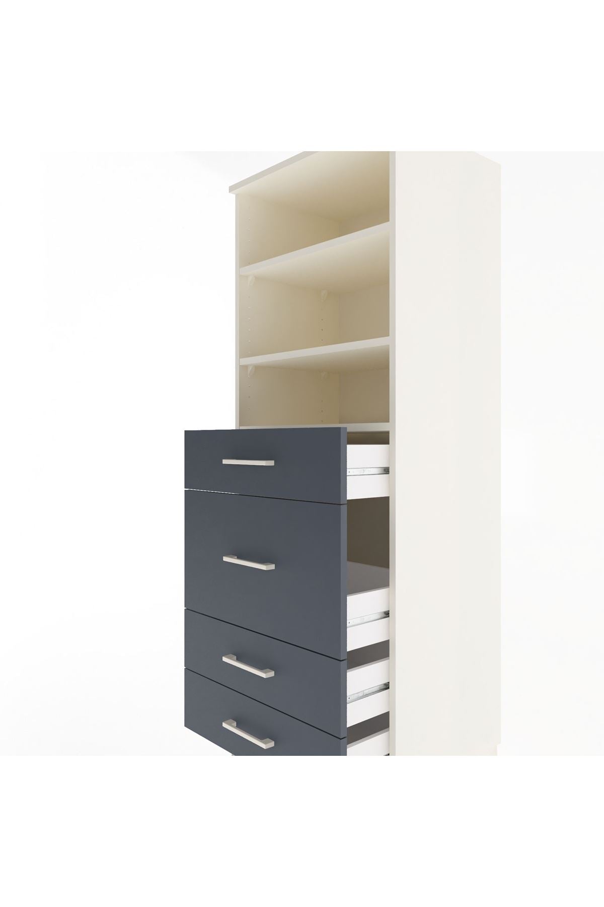 Hyperion Dolap 3 Raflı 4 Çekmeceli 60x44x163 - S53M026V2B