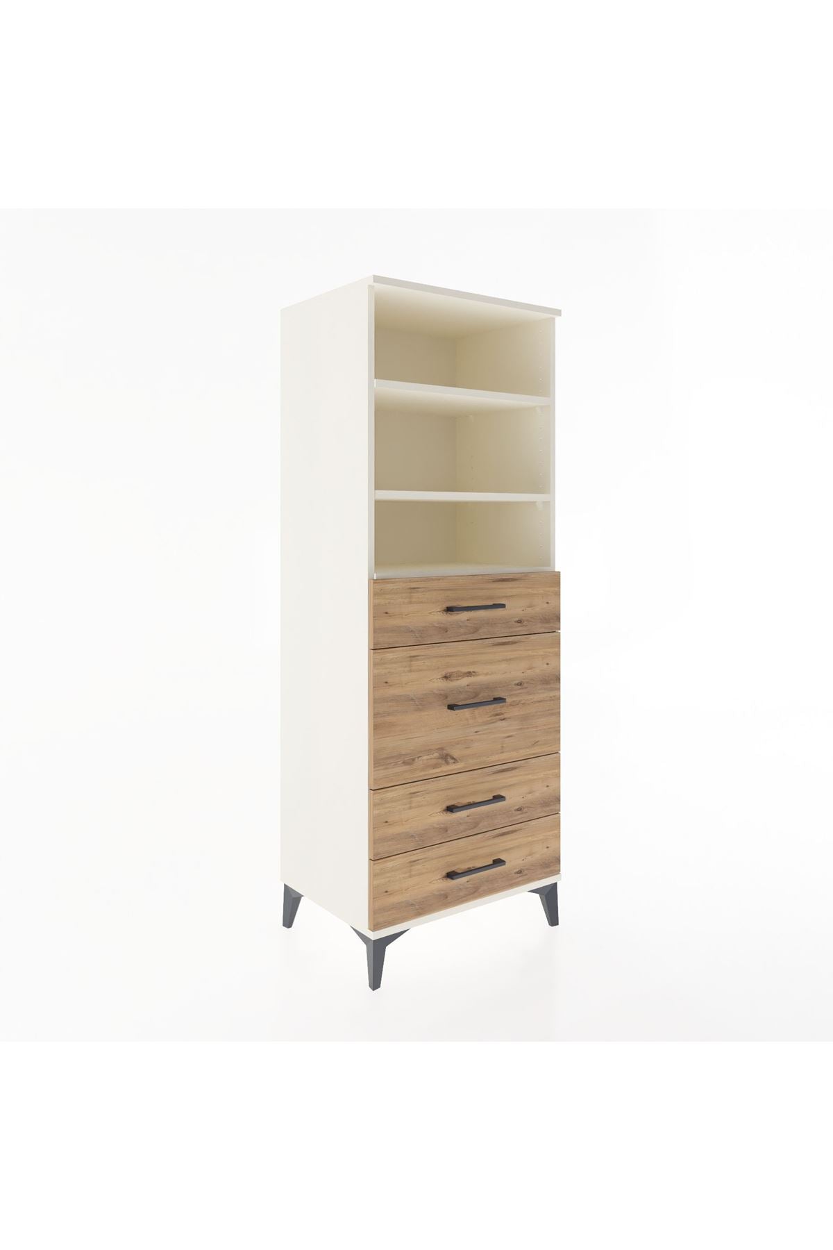 Hyperion Dolap 3 Raflı 4 Çekmeceli 60x44x163 - S53M026V3B