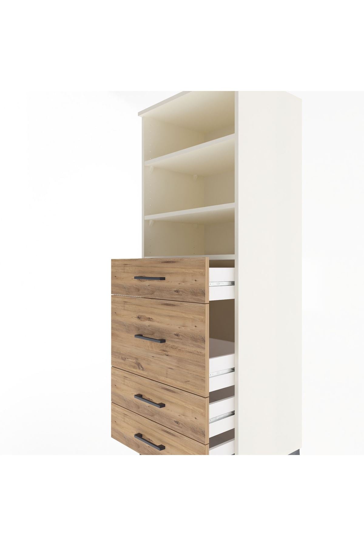 Hyperion Dolap 3 Raflı 4 Çekmeceli 60x44x163 - S53M026V3B