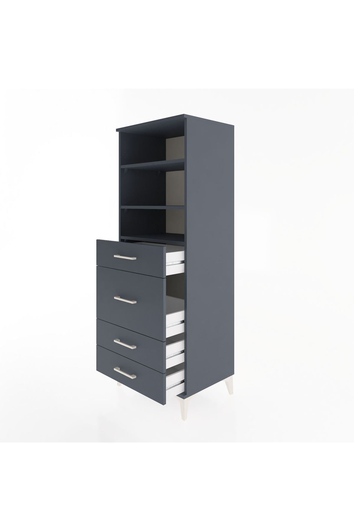Hyperion Dolap 3 Raflı 4 Çekmeceli 60x44x163 - S53M026V5B