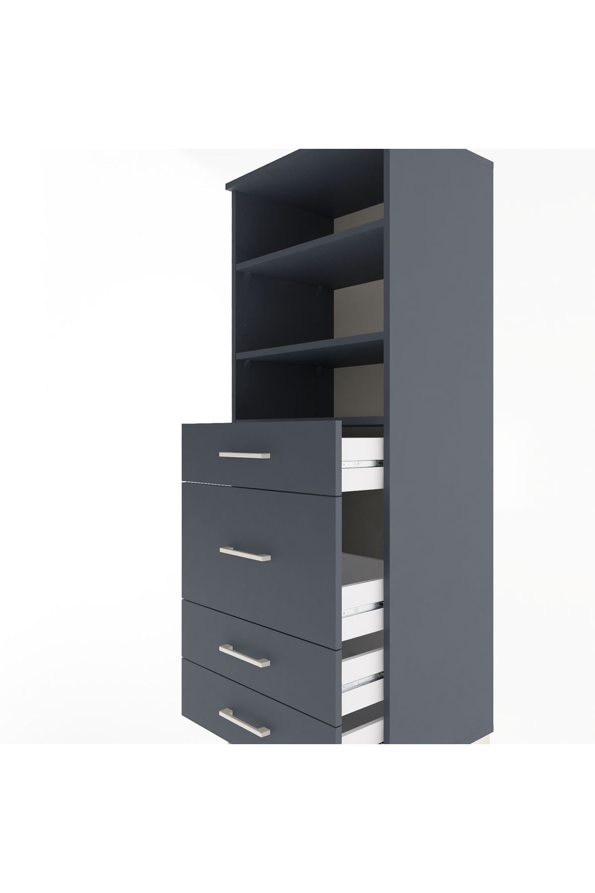 Hyperion Dolap 3 Raflı 4 Çekmeceli 60x44x163 - S53M026V5B