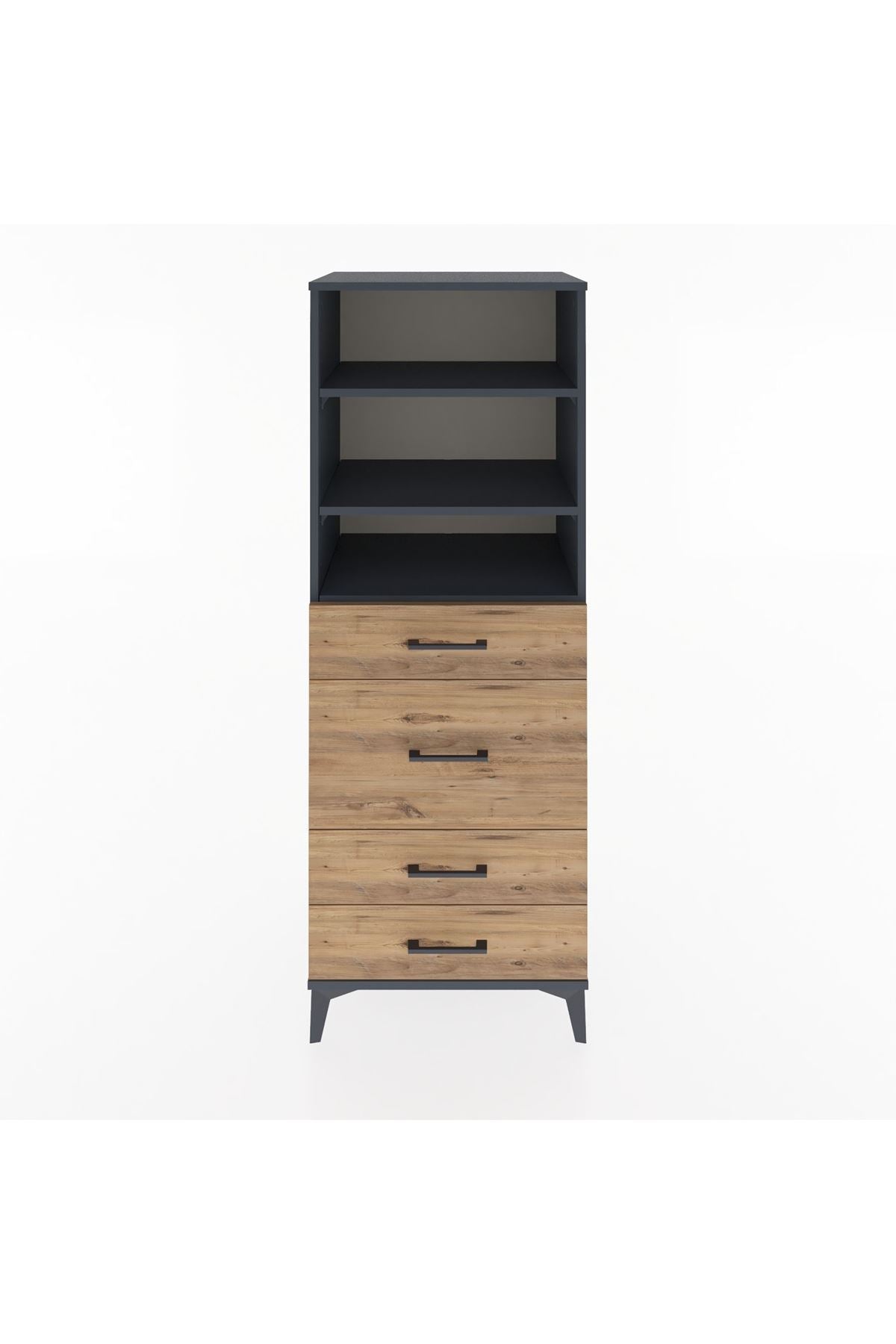 Hyperion Dolap 3 Raflı 4 Çekmeceli 60x44x163 - S53M026V6B