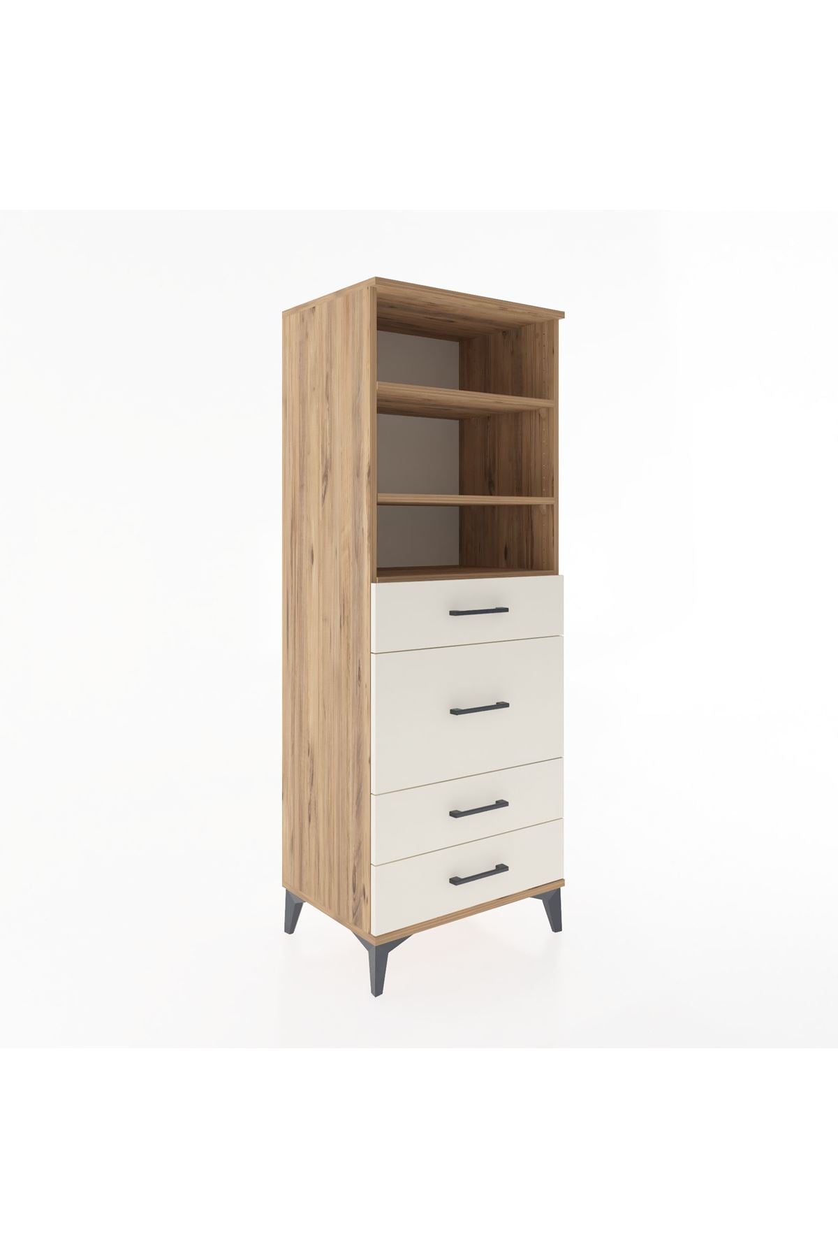 Hyperion Dolap 3 Raflı 4 Çekmeceli 60x44x163 - S53M026V7B