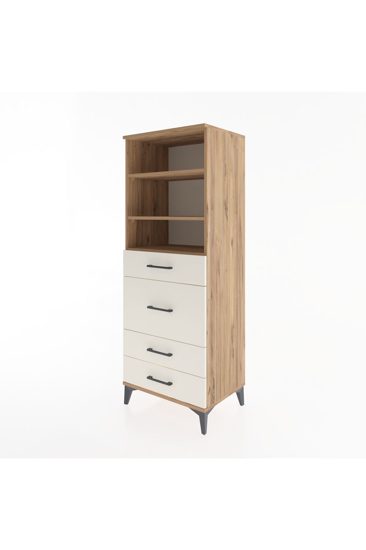 Hyperion Dolap 3 Raflı 4 Çekmeceli 60x44x163 - S53M026V7B