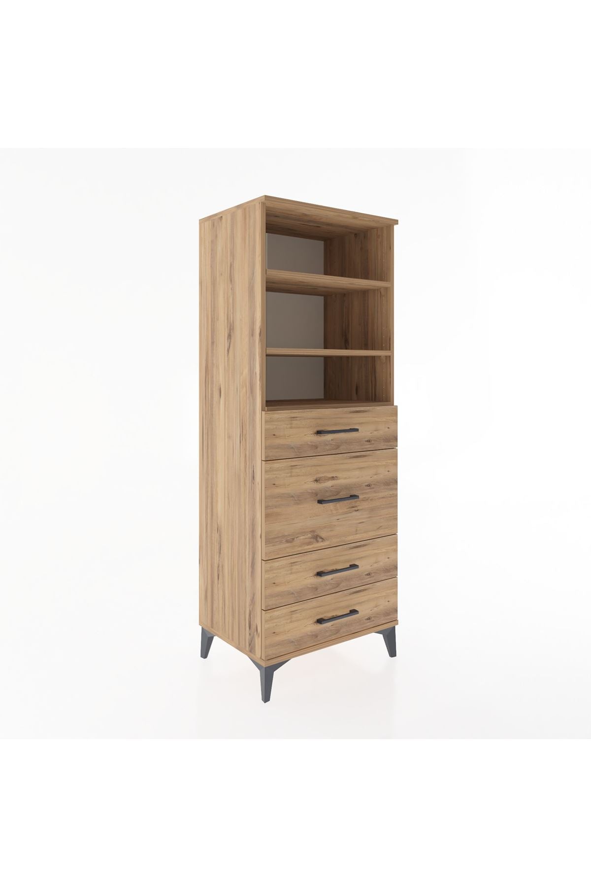 Hyperion Dolap 3 Raflı 4 Çekmeceli 60x44x163 - S53M026V9B