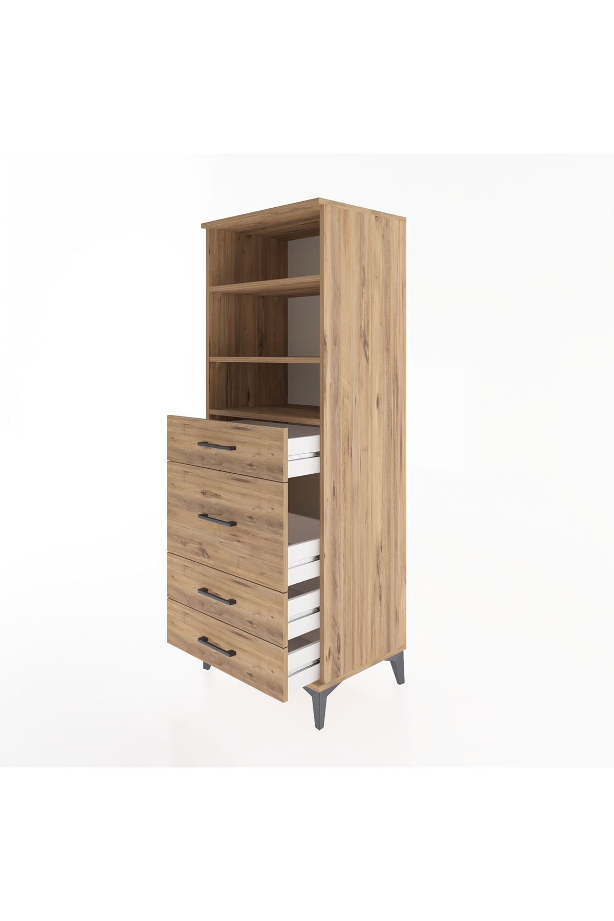 Hyperion Dolap 3 Raflı 4 Çekmeceli 60x44x163 - S53M026V9B