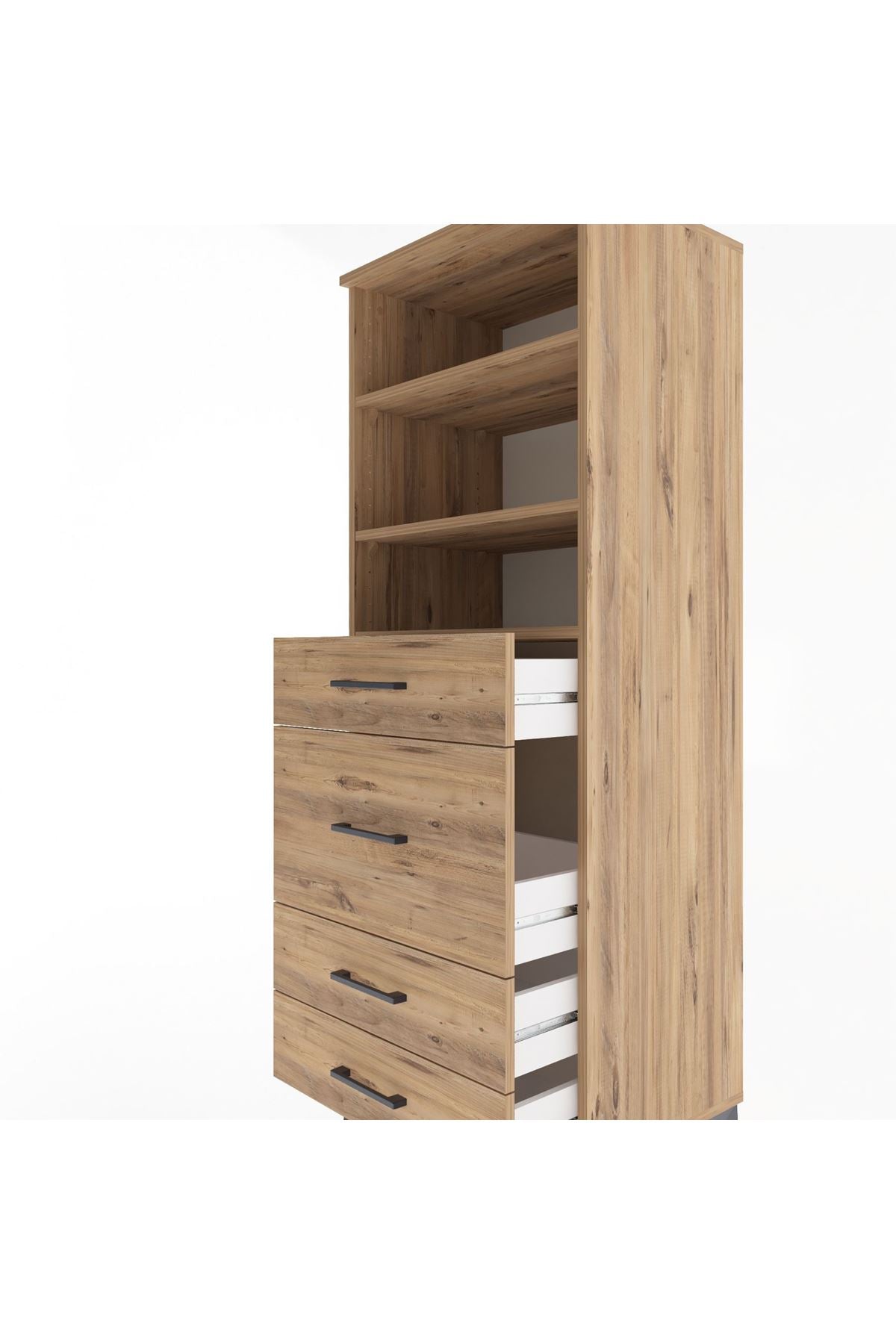 Hyperion Dolap 3 Raflı 4 Çekmeceli 60x44x163 - S53M026V9B