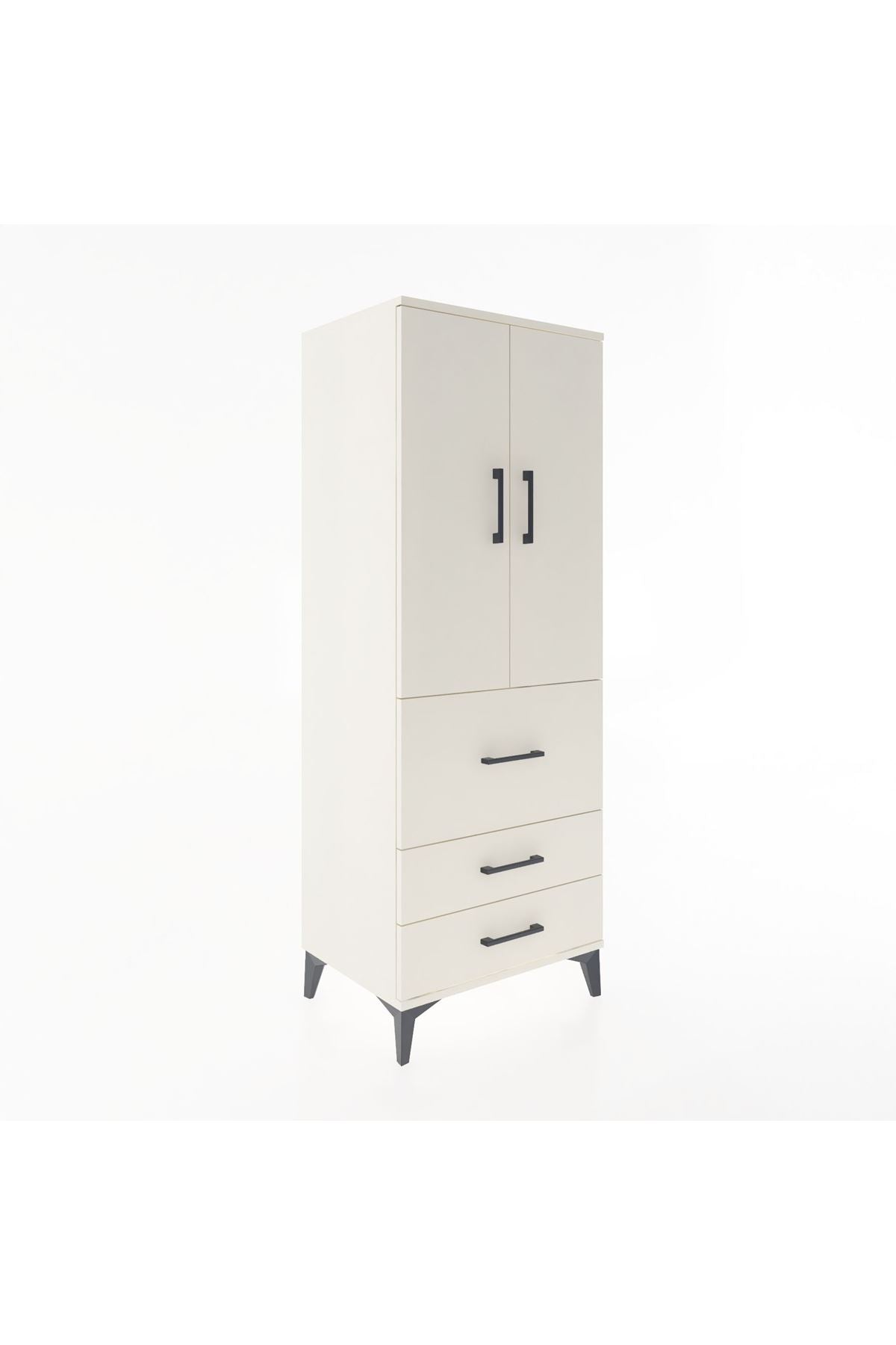 Hyperion Dolap 3 Raflı 3 Çekmeceli 2 Kapaklı 60x44x163 - S53M027V1B