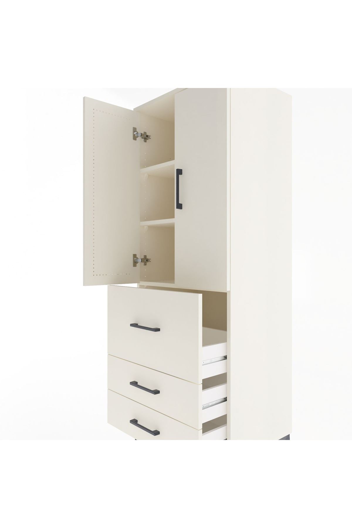 Hyperion Dolap 3 Raflı 3 Çekmeceli 2 Kapaklı 60x44x163 - S53M027V1B