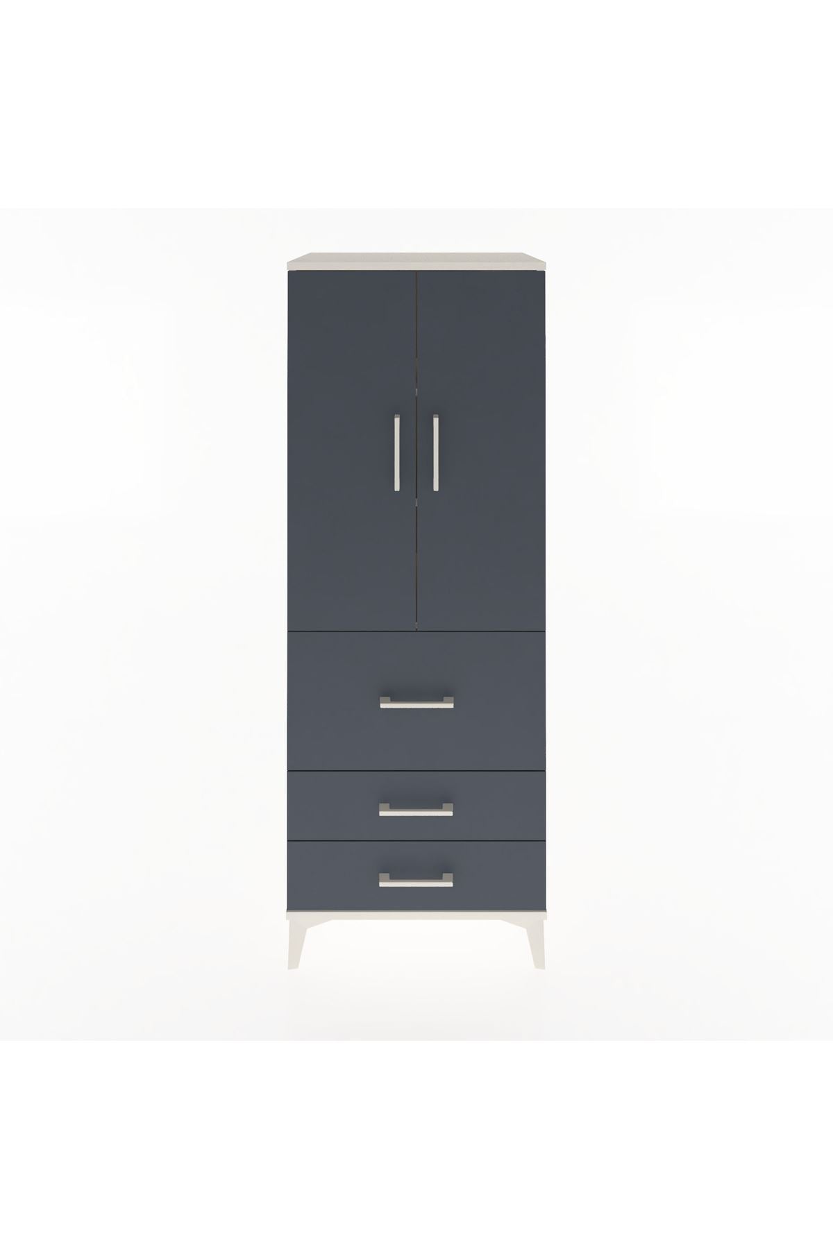 Hyperion Dolap 3 Raflı 3 Çekmeceli 2 Kapaklı 60x44x163 - S53M027V2B