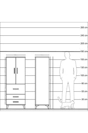 Hyperion Dolap 3 Raflı 3 Çekmeceli 2 Kapaklı 60x44x163 - S53M027V3B