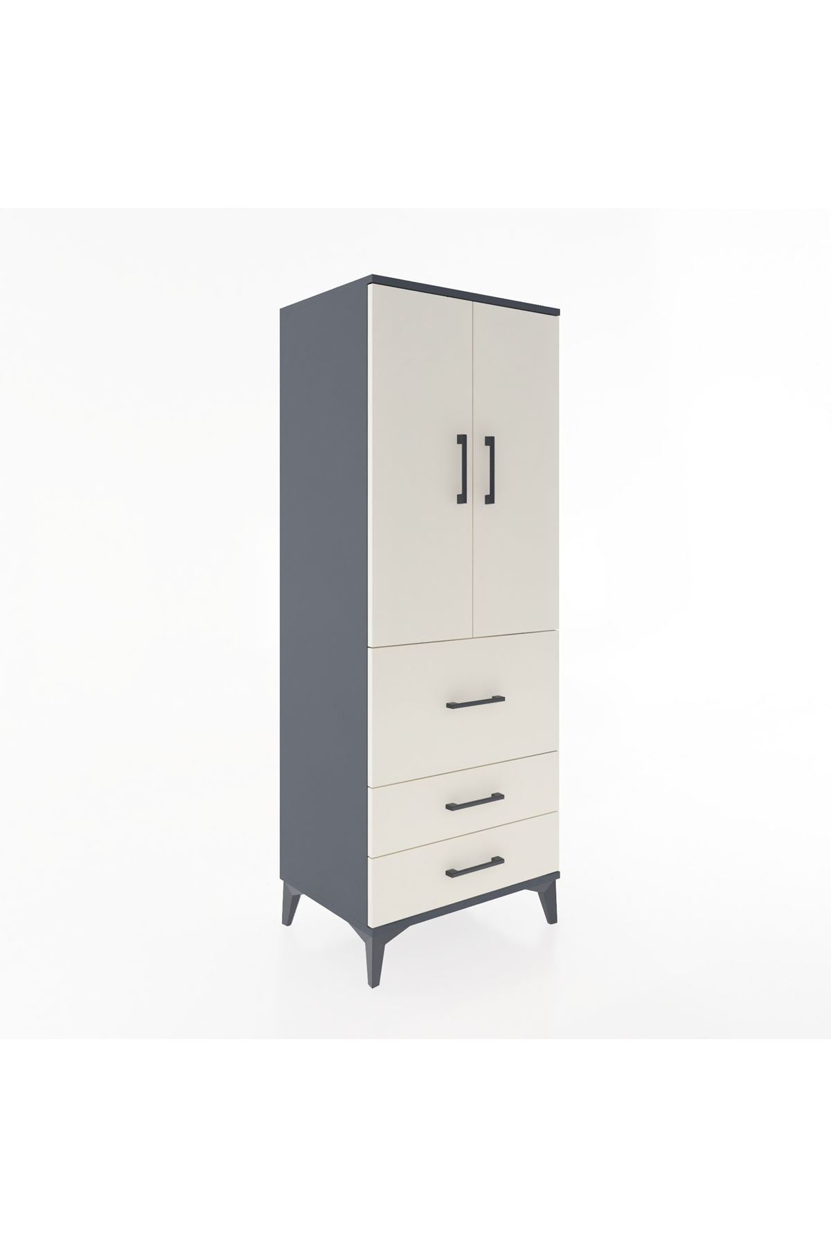 Hyperion Dolap 3 Raflı 3 Çekmeceli 2 Kapaklı 60x44x163 - S53M027V4B