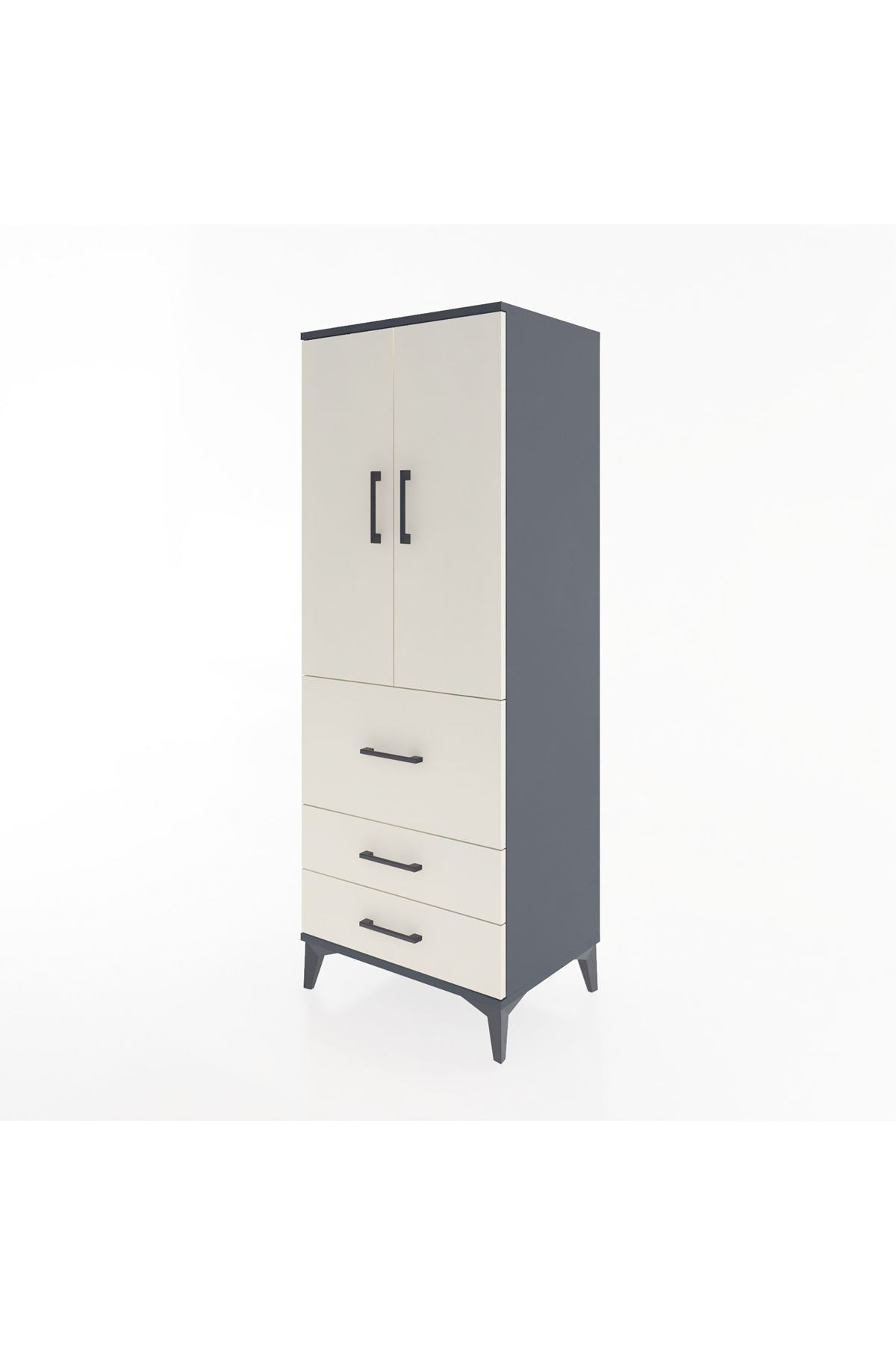 Hyperion Dolap 3 Raflı 3 Çekmeceli 2 Kapaklı 60x44x163 - S53M027V4B