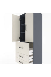 Hyperion Dolap 3 Raflı 3 Çekmeceli 2 Kapaklı 60x44x163 - S53M027V4B