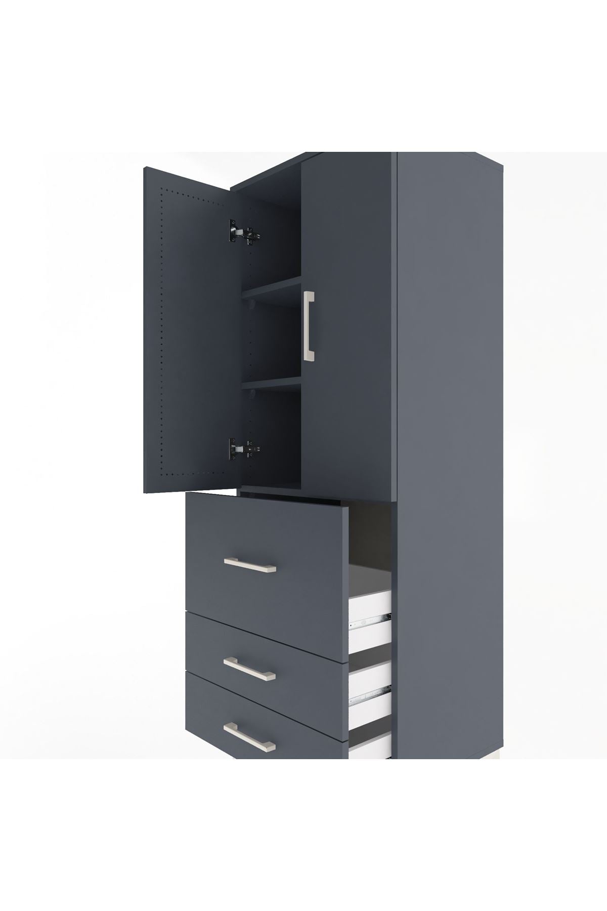 Hyperion Dolap 3 Raflı 3 Çekmeceli 2 Kapaklı 60x44x163 - S53M027V5B