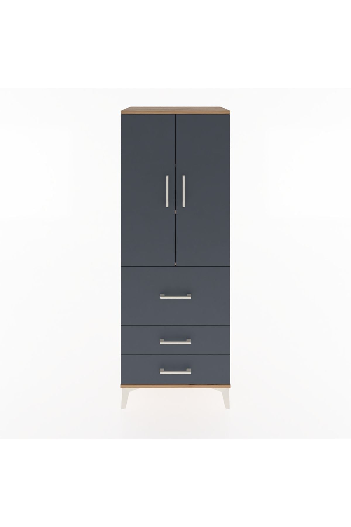 Hyperion Dolap 3 Raflı 3 Çekmeceli 2 Kapaklı 60x44x163 - S53M027V8B