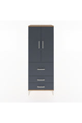 Hyperion Dolap 3 Raflı 3 Çekmeceli 2 Kapaklı 60x44x163