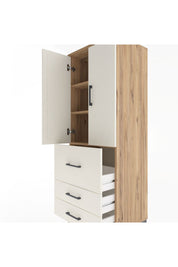 Hyperion Dolap 3 Raflı 3 Çekmeceli 2 Kapaklı 60x44x163 - S53M027V7B