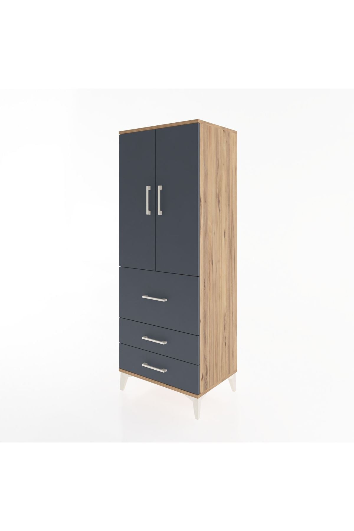 Hyperion Dolap 3 Raflı 3 Çekmeceli 2 Kapaklı 60x44x163 - S53M027V8B