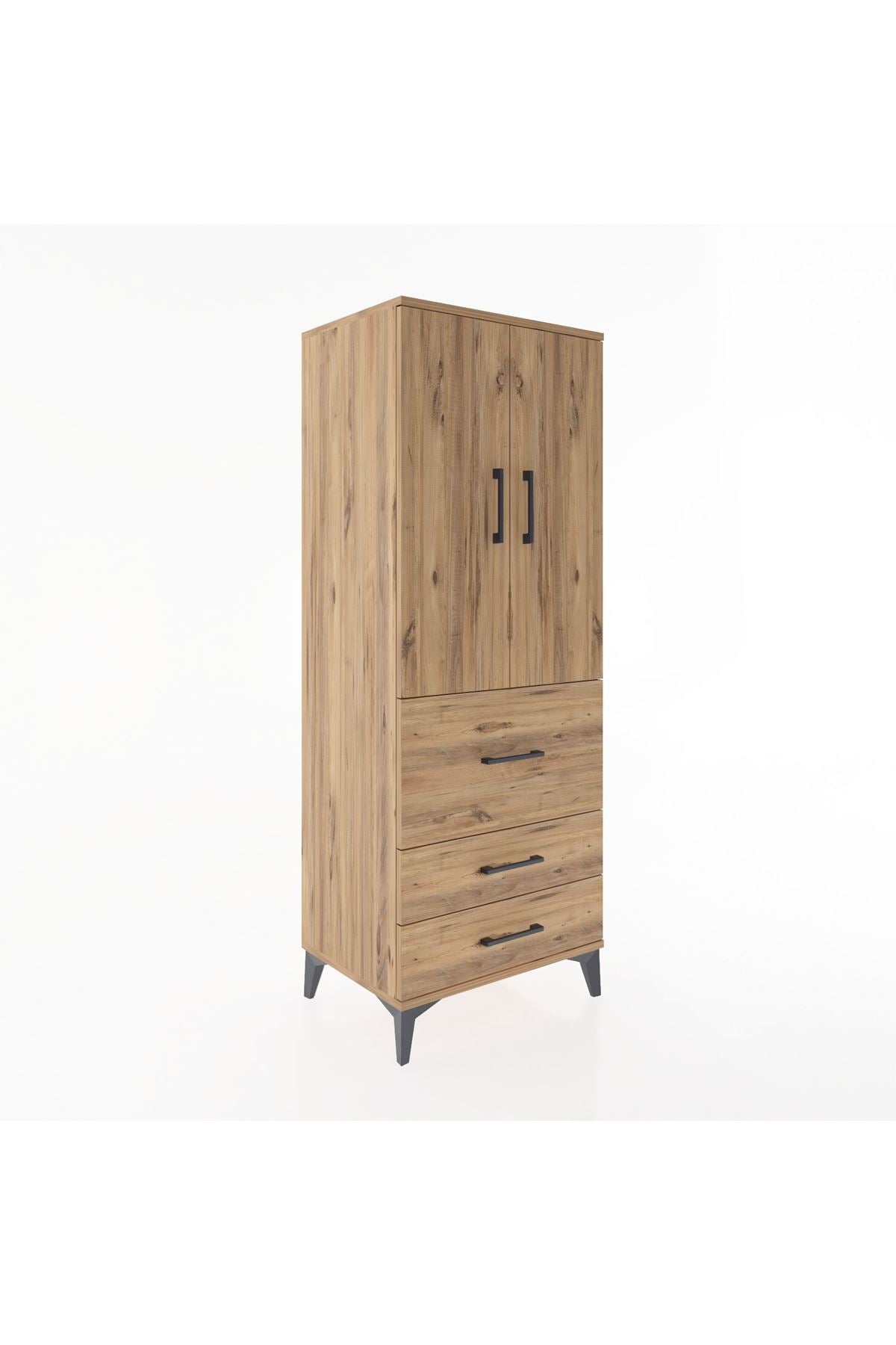 Hyperion Dolap 3 Raflı 3 Çekmeceli 2 Kapaklı 60x44x163 - S53M027V9B