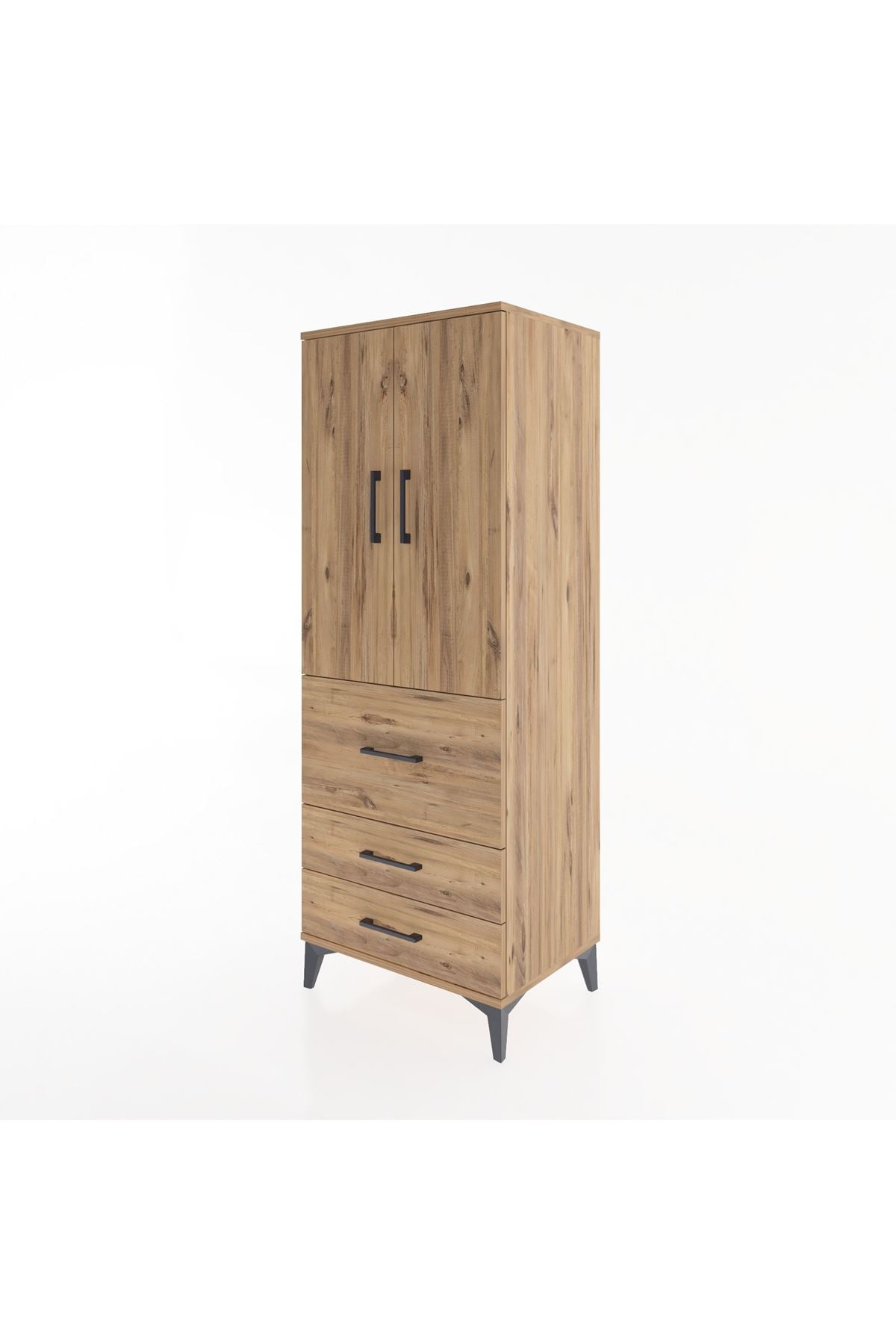 Hyperion Dolap 3 Raflı 3 Çekmeceli 2 Kapaklı 60x44x163 - S53M027V9B