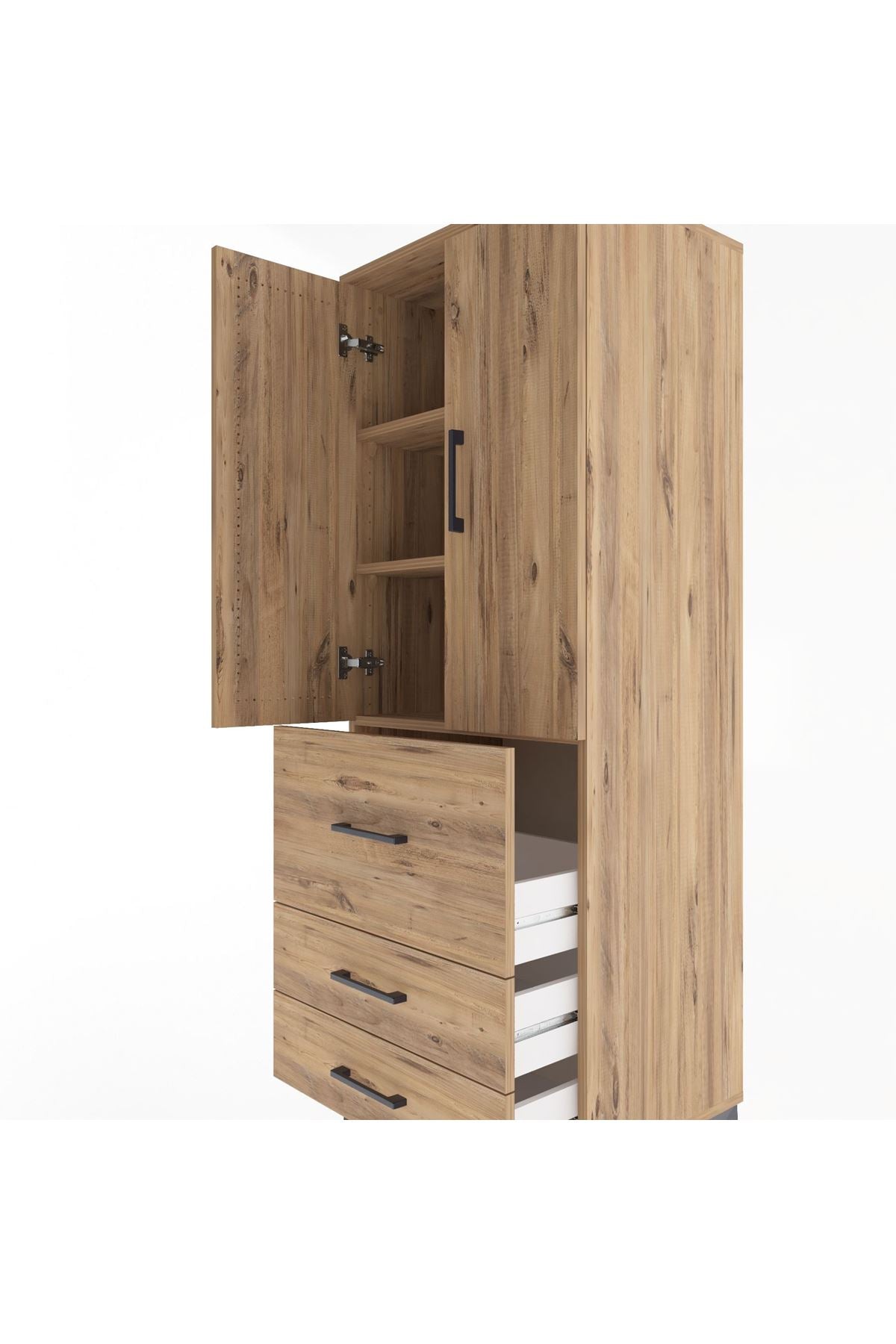 Hyperion Dolap 3 Raflı 3 Çekmeceli 2 Kapaklı 60x44x163 - S53M027V9B