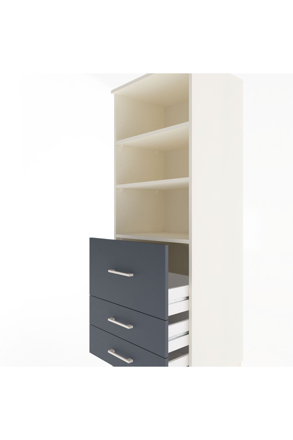 Hyperion Dolap 3 Raflı 3 Çekmeceli 60x44x163 - S53M028V2B