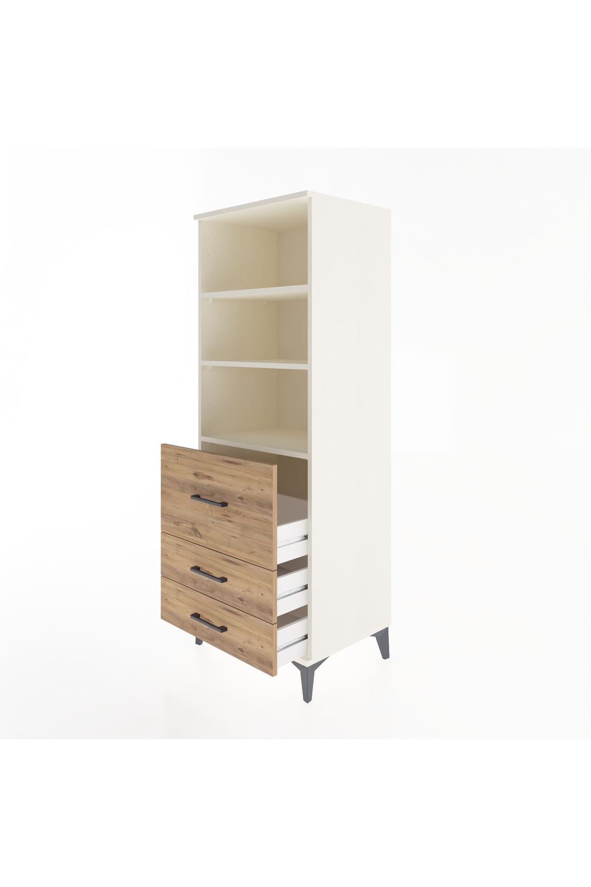 Hyperion Dolap 3 Raflı 3 Çekmeceli 60x44x163 - S53M028V3B