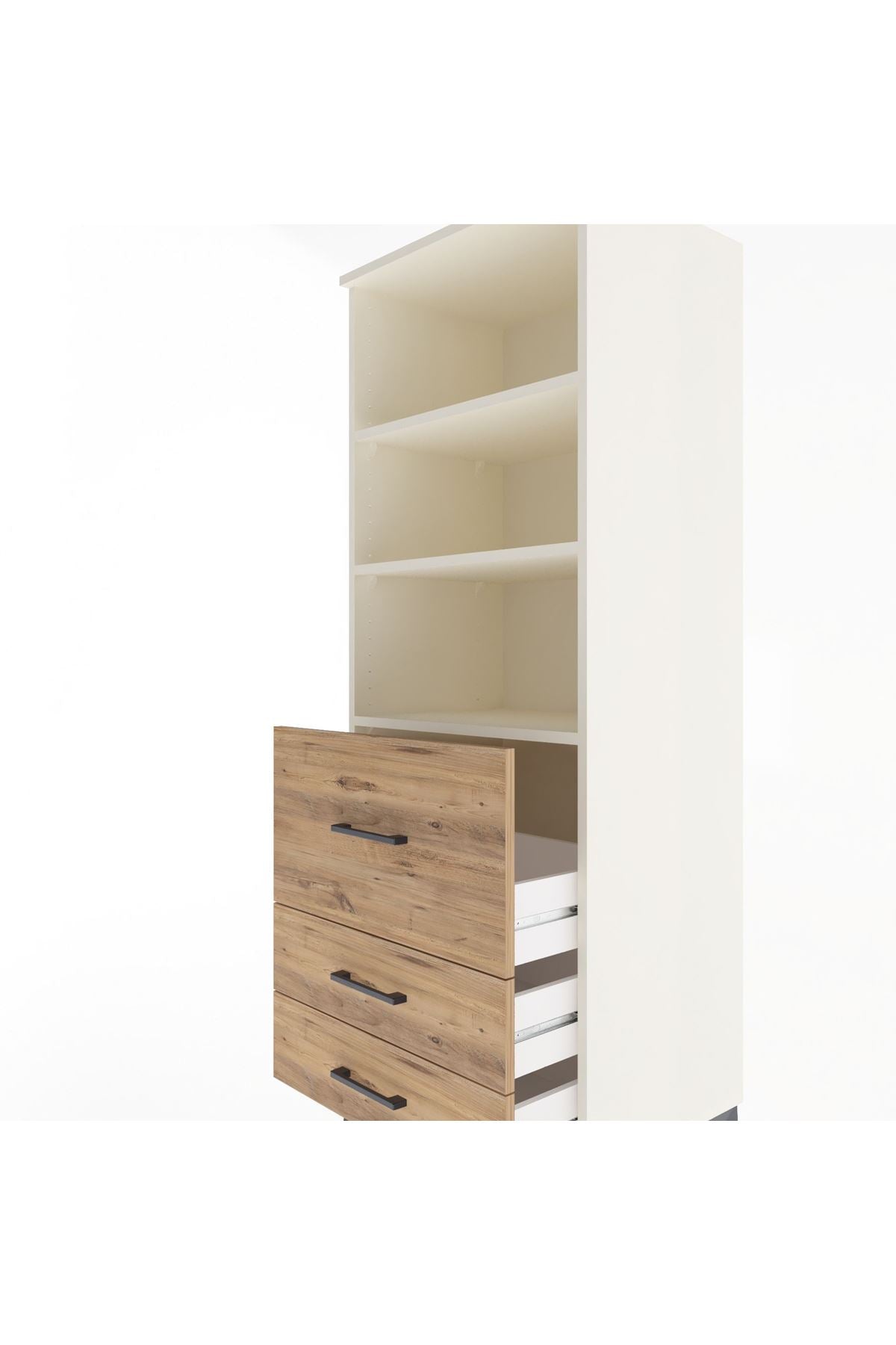 Hyperion Dolap 3 Raflı 3 Çekmeceli 60x44x163 - S53M028V3B