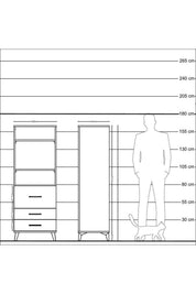 Hyperion Dolap 3 Raflı 3 Çekmeceli 60x44x163 - S53M028V5B