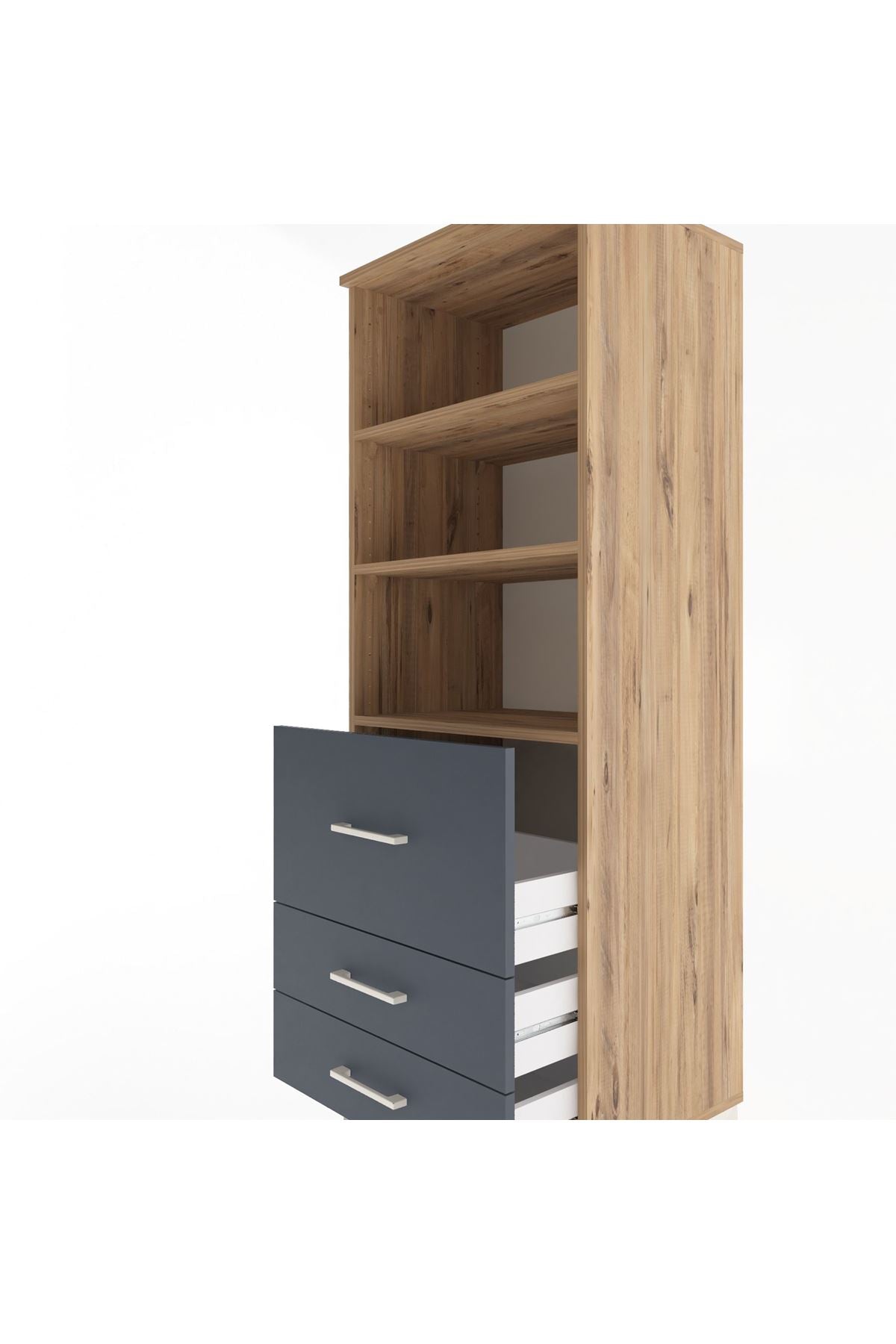 Hyperion Dolap 3 Raflı 3 Çekmeceli 60x44x163 - S53M028V8B