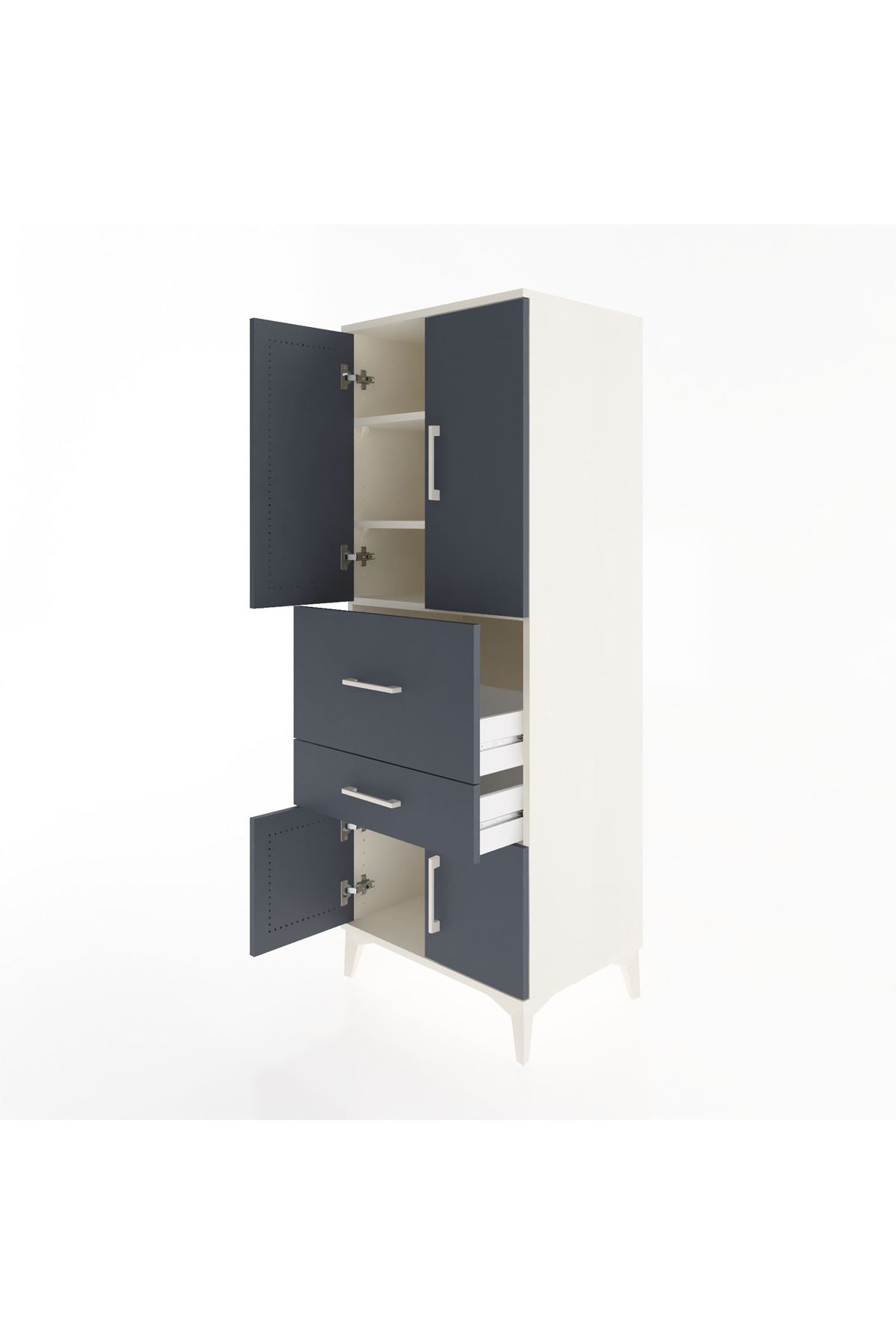Hyperion Dolap 3 Raflı 2 Çekmeceli 4 Kapaklı 60x44x163 - S53M029V2B