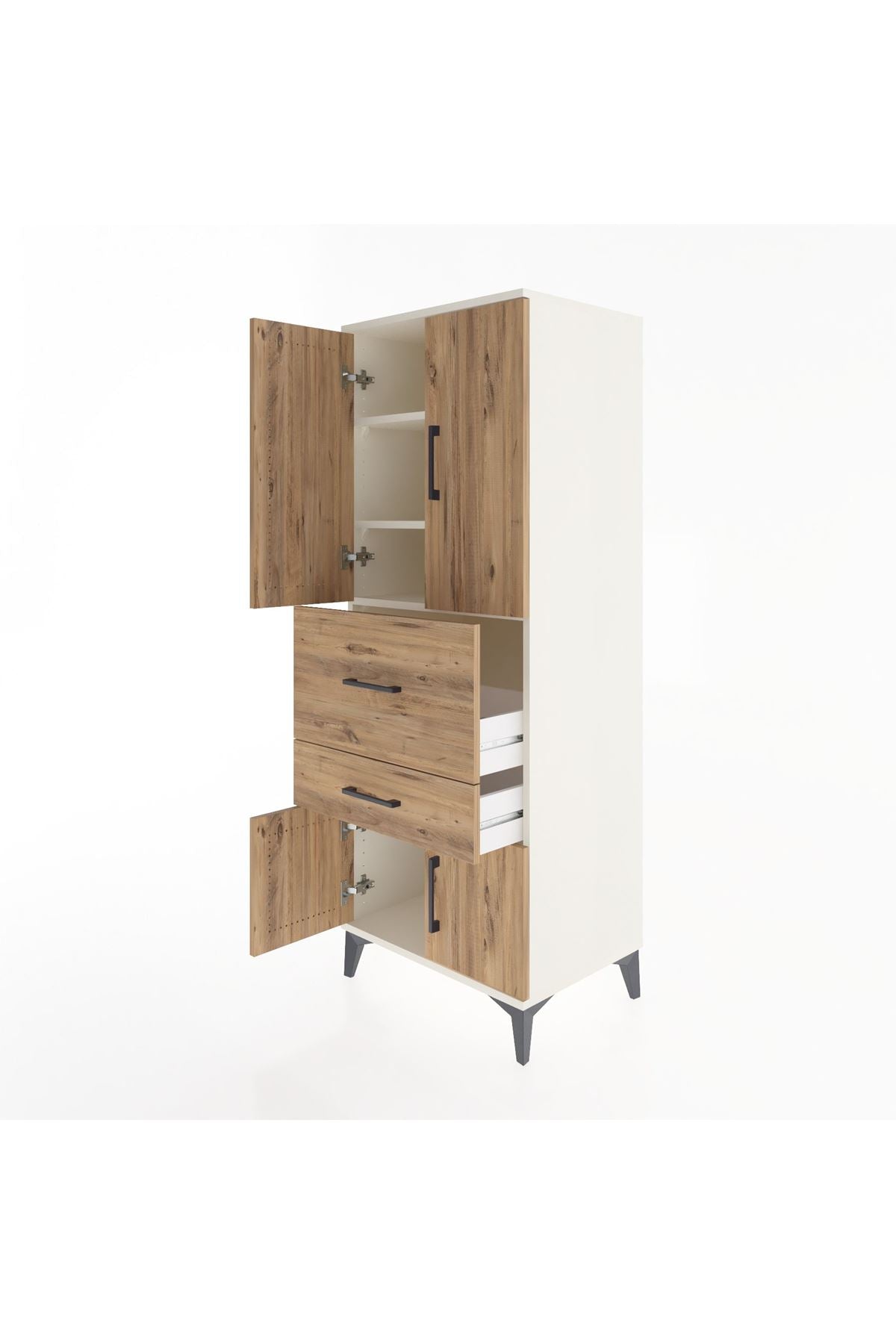 Hyperion Dolap 3 Raflı 2 Çekmeceli 4 Kapaklı 60x44x163 - S53M029V3B