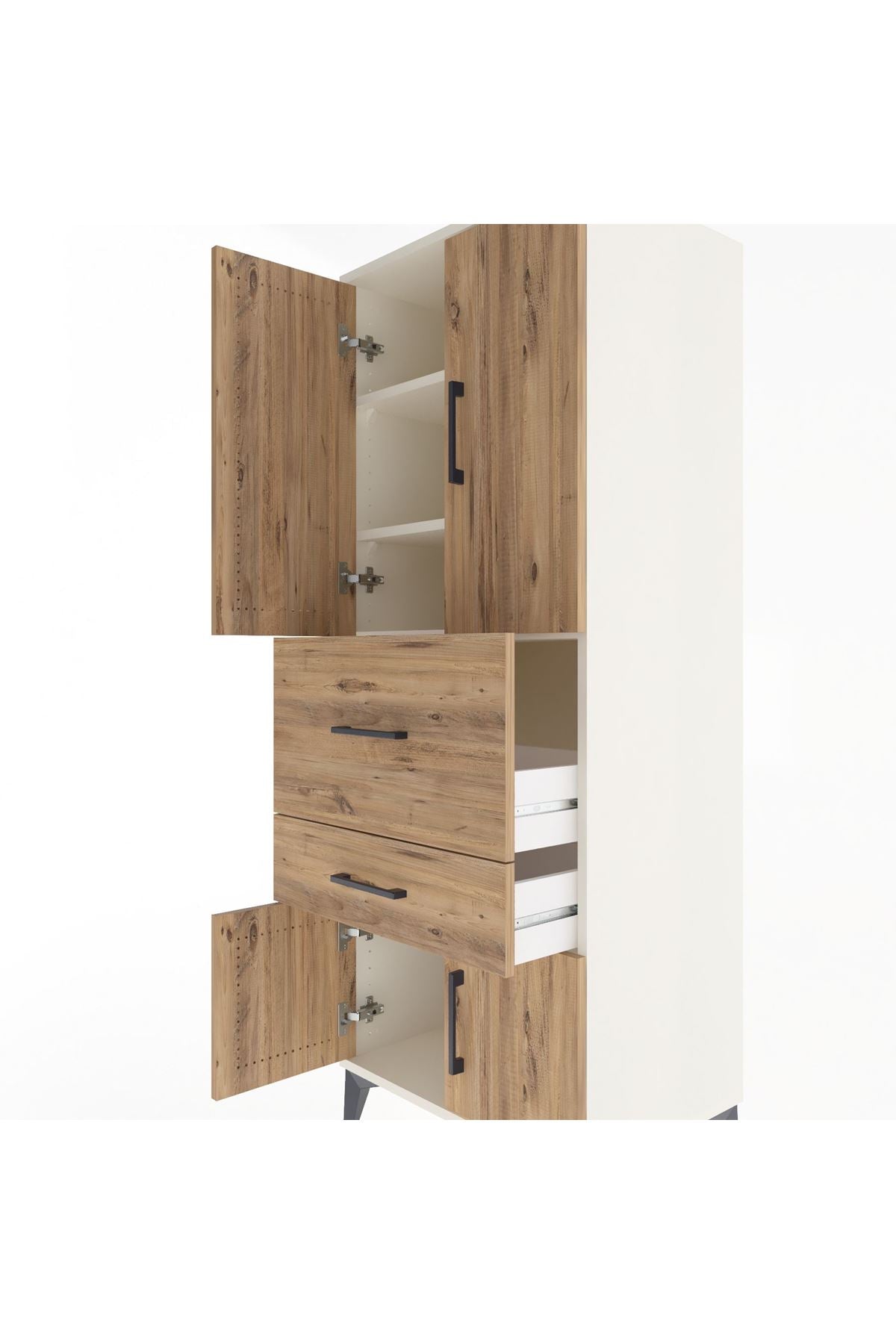 Hyperion Dolap 3 Raflı 2 Çekmeceli 4 Kapaklı 60x44x163 - S53M029V3B
