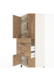 Hyperion Dolap 3 Raflı 2 Çekmeceli 4 Kapaklı 60x44x163 - S53M029V3B