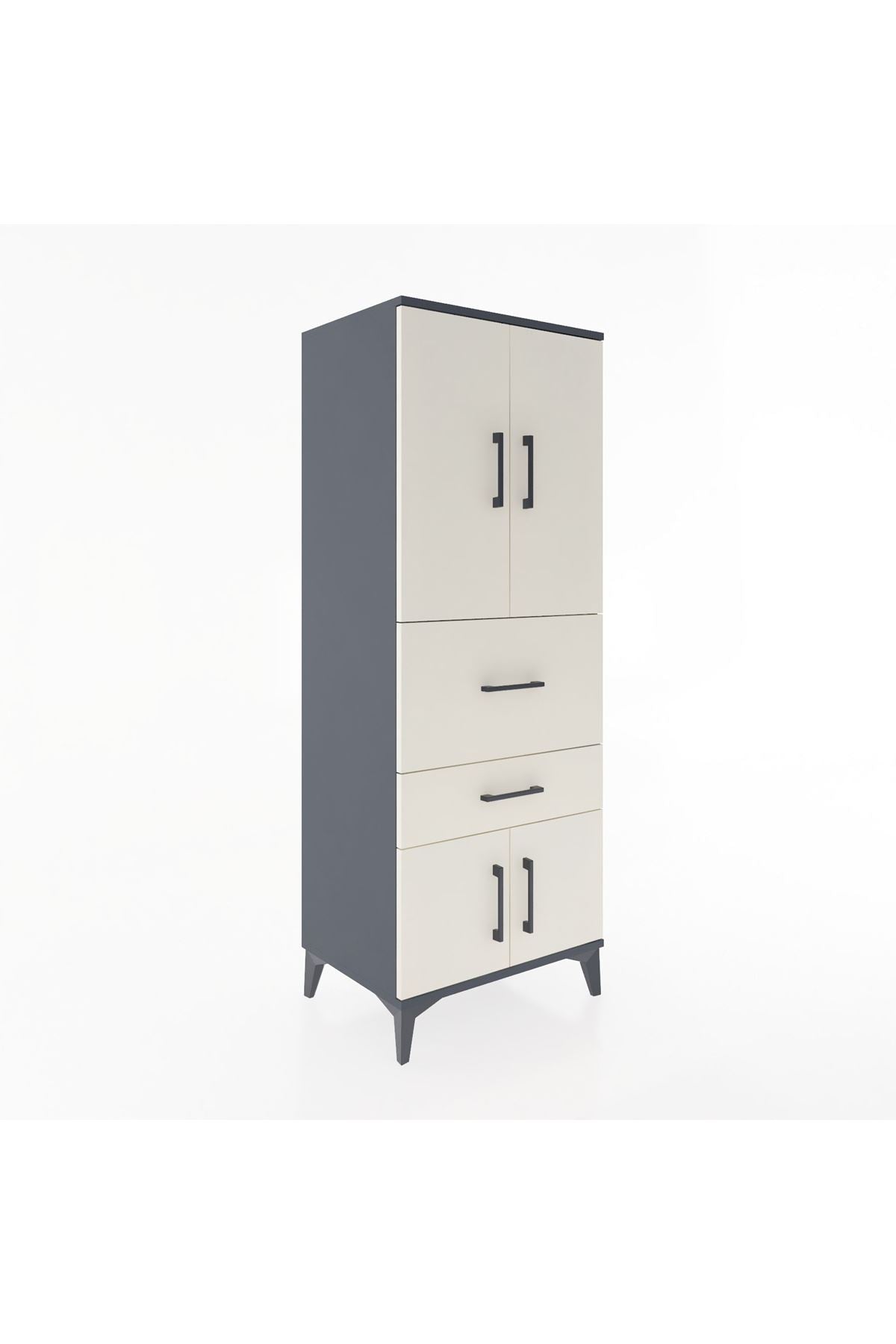 Hyperion Dolap 3 Raflı 2 Çekmeceli 4 Kapaklı 60x44x163 - S53M029V4B
