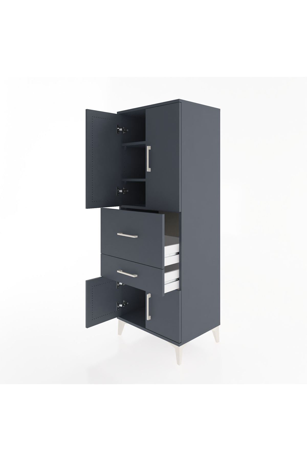 Hyperion Dolap 3 Raflı 2 Çekmeceli 4 Kapaklı 60x44x163 - S53M029V5B