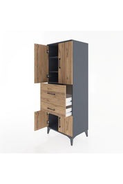 Hyperion Dolap 3 Raflı 2 Çekmeceli 4 Kapaklı 60x44x163 - S53M029V6B