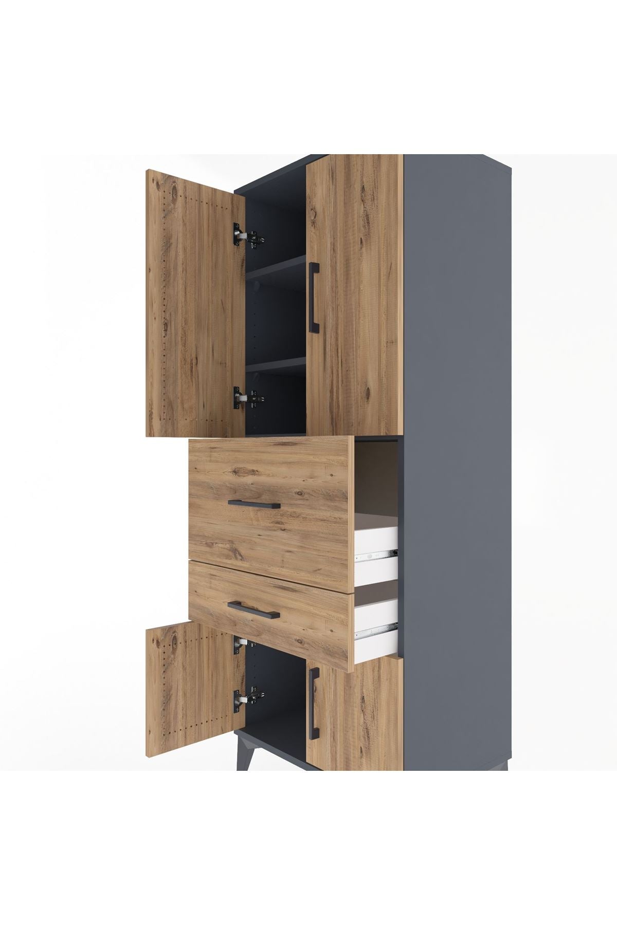 Hyperion Dolap 3 Raflı 2 Çekmeceli 4 Kapaklı 60x44x163 - S53M029V6B