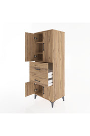 Hyperion Dolap 3 Raflı 2 Çekmeceli 4 Kapaklı 60x44x163 - S53M029V9B