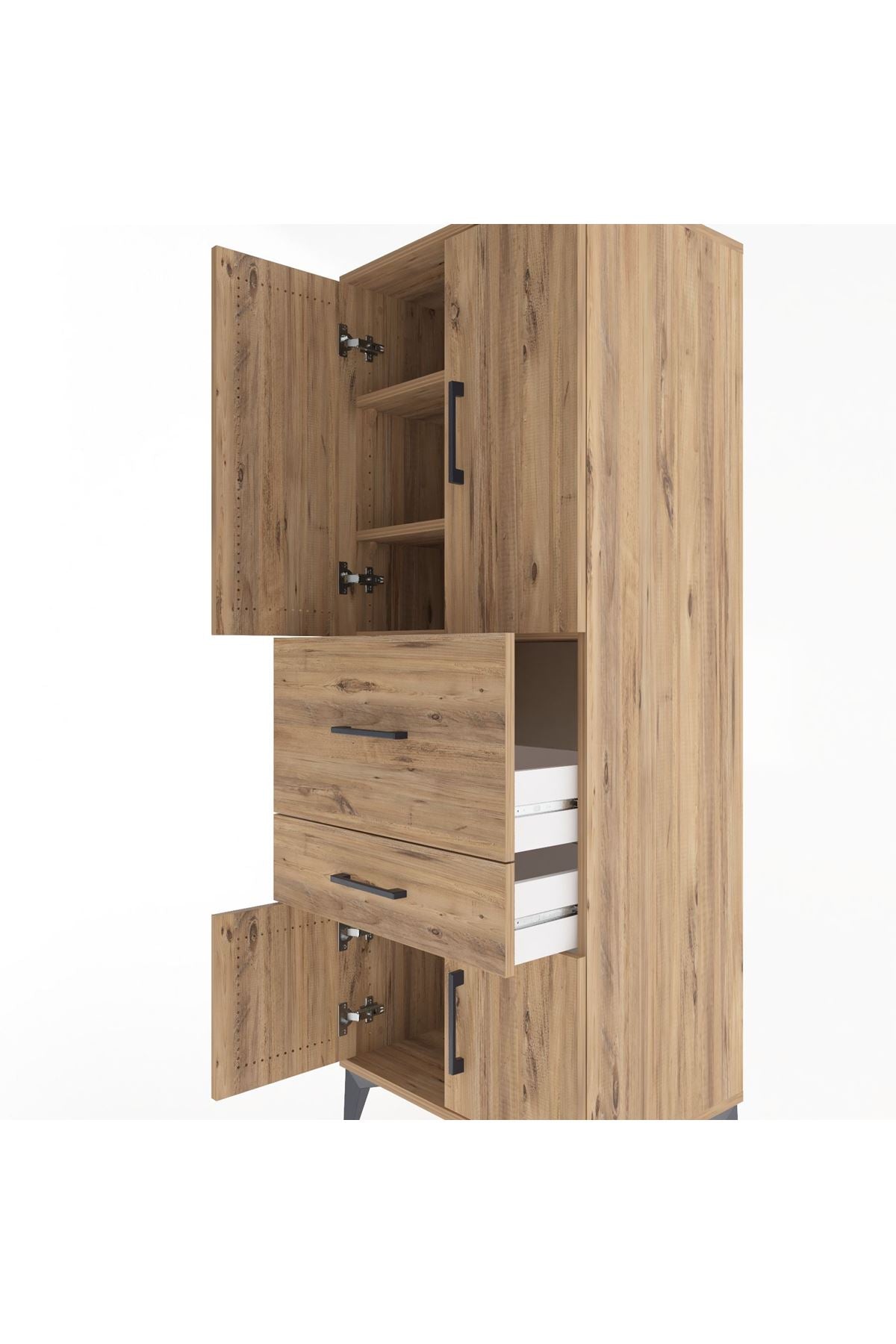 Hyperion Dolap 3 Raflı 2 Çekmeceli 4 Kapaklı 60x44x163 - S53M029V9B