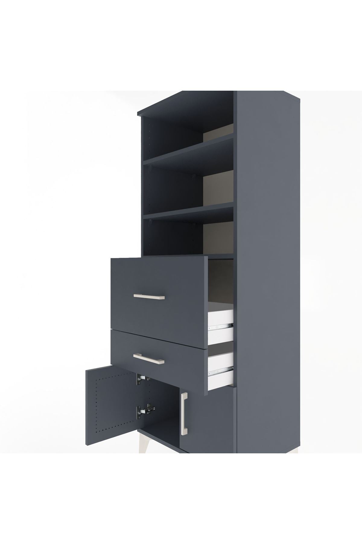 Hyperion Dolap 3 Raflı 2 Çekmeceli 2 Kapaklı 60x44x163 - S53M030V5B