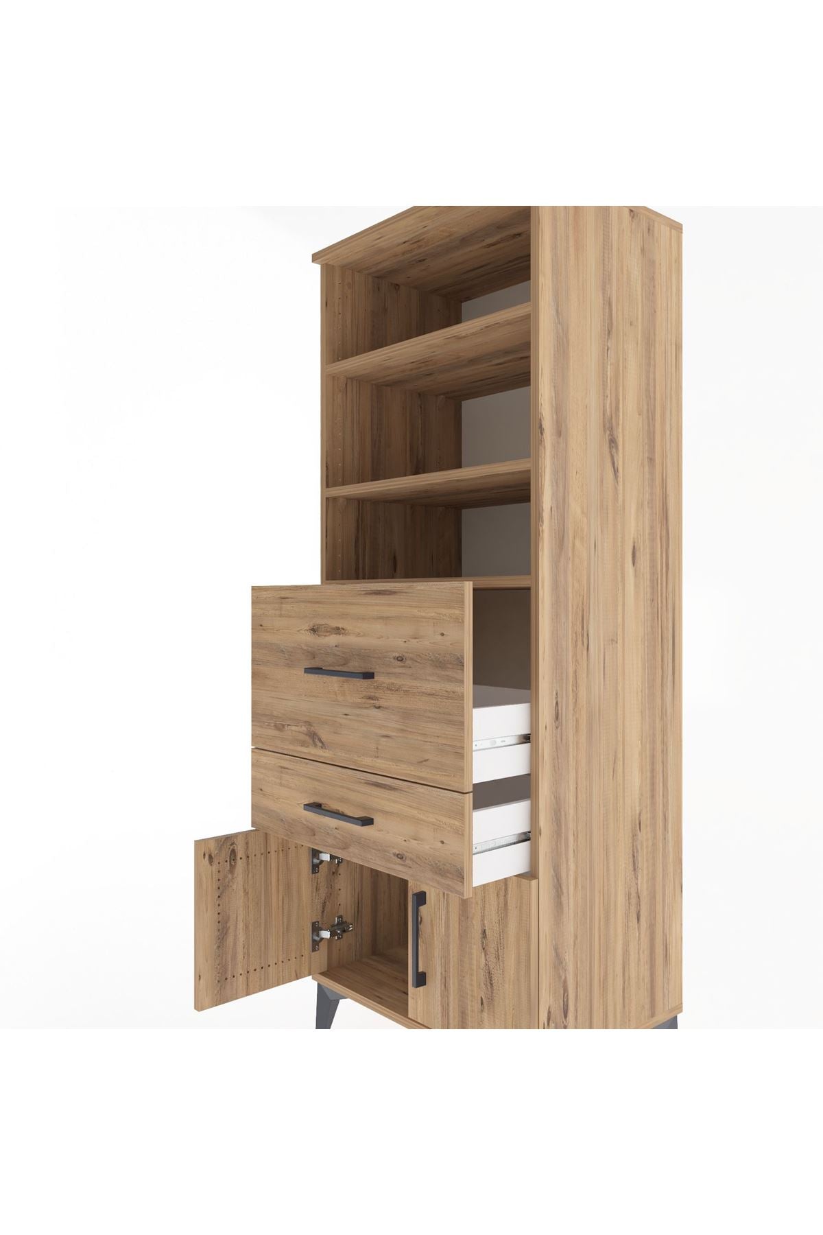 Hyperion Dolap 3 Raflı 2 Çekmeceli 2 Kapaklı 60x44x163 - S53M030V9B