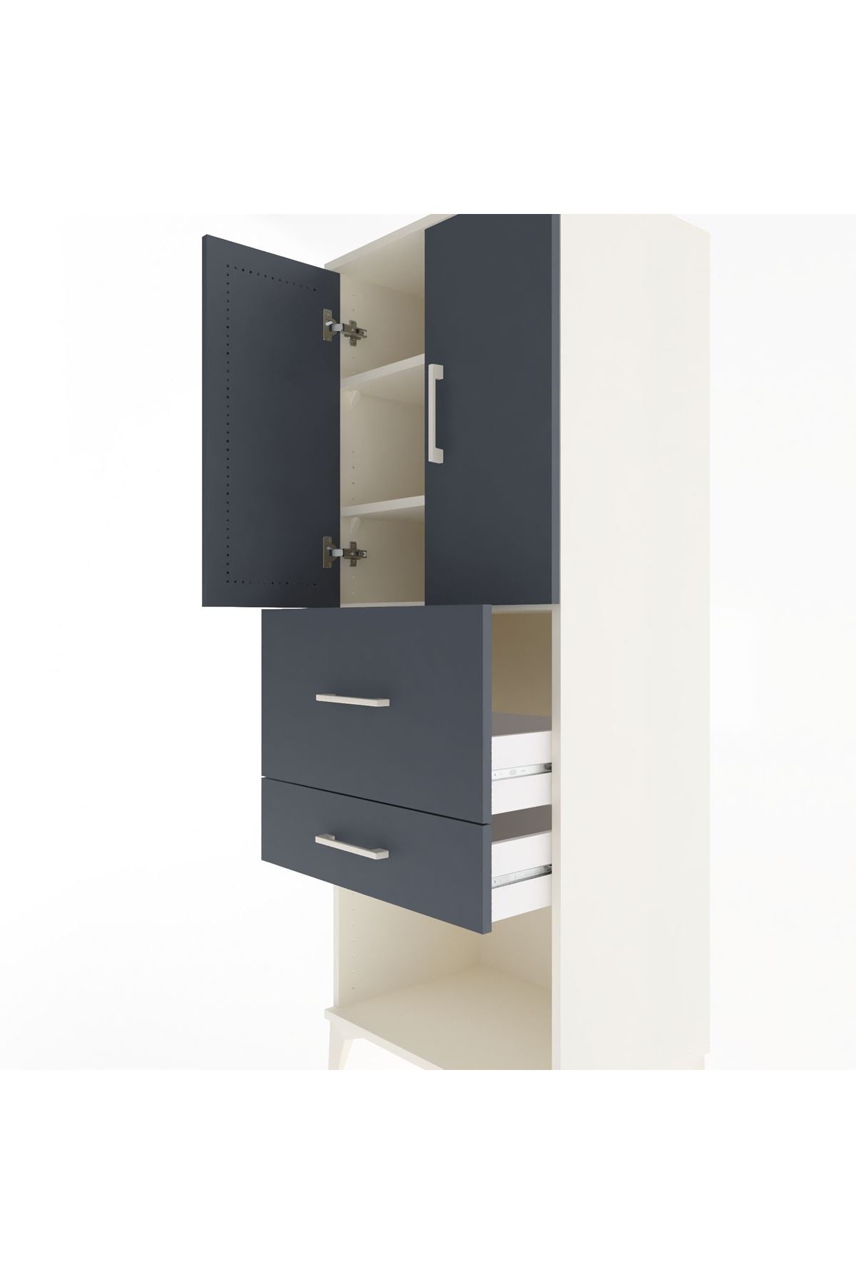 Hyperion Dolap 3 Raflı 2 Çekmeceli 2 Kapaklı 60x44x163 - S53M031V2B