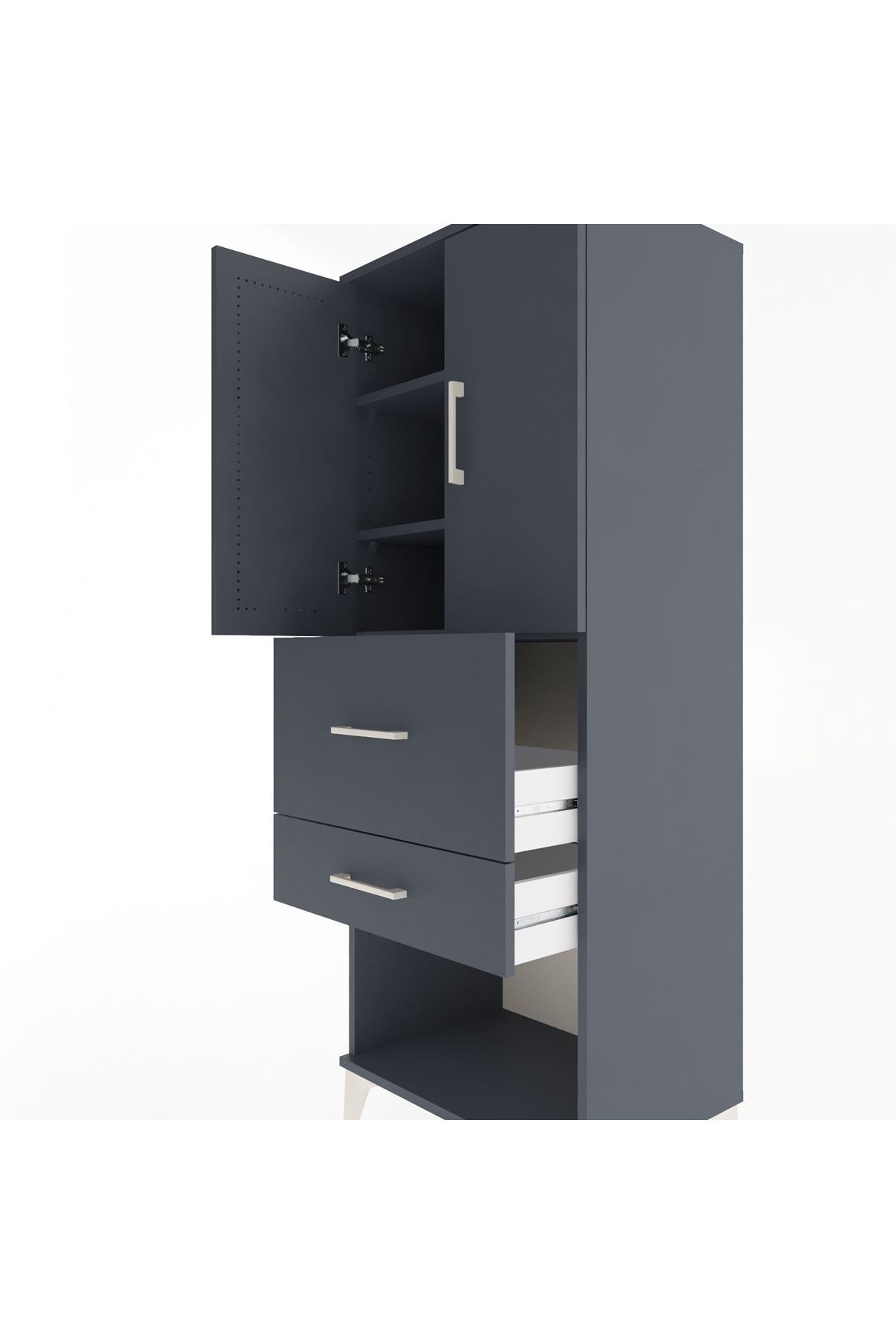 Hyperion Dolap 3 Raflı 2 Çekmeceli 2 Kapaklı 60x44x163 - S53M031V5B